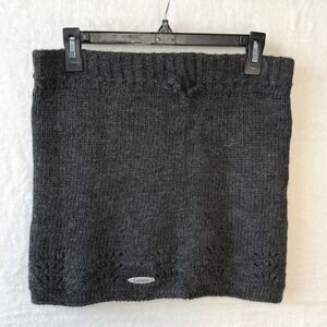 Everest Designs Womens Dark Gray Wool Knit Lined Skirt Made in Napal